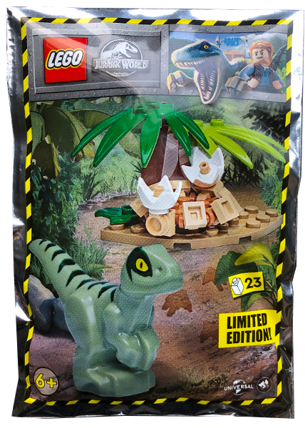 Lego Jurassic World Foil Paper Pack #122221 Raptor with Nest foil pack