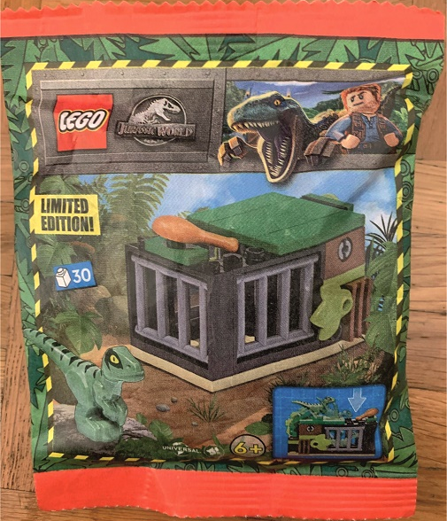 Lego Jurassic World Foil Paper Pack #122330 Raptor and Trap #2