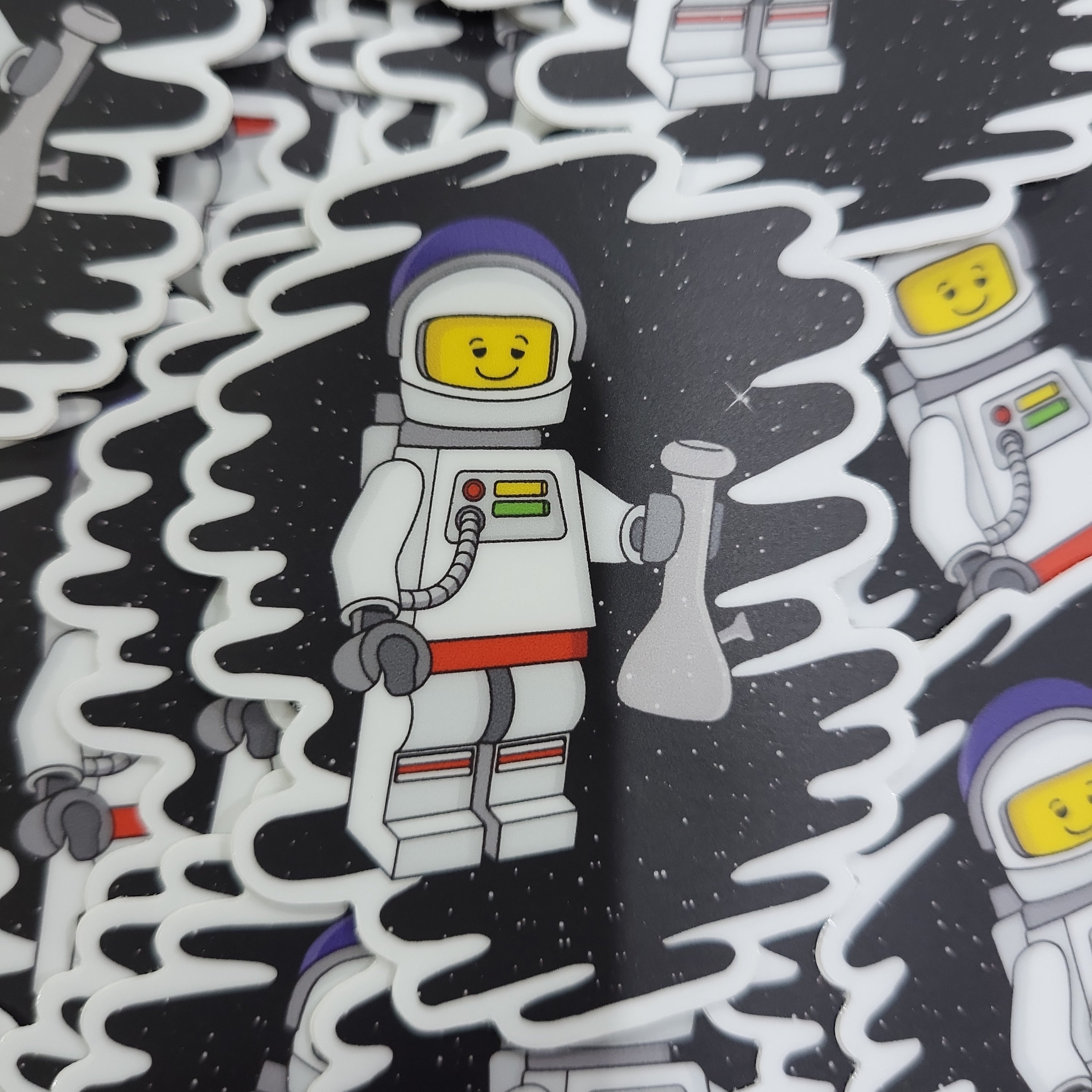 Spaceman flying high sticker – deezbricks