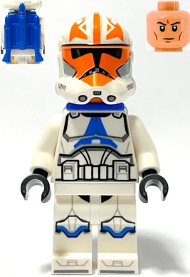Clone Trooper, 501st Legion, 332nd Company (Phase 2) Helmet with Holes and Togruta Markings, Blue Jet Pack sw1276